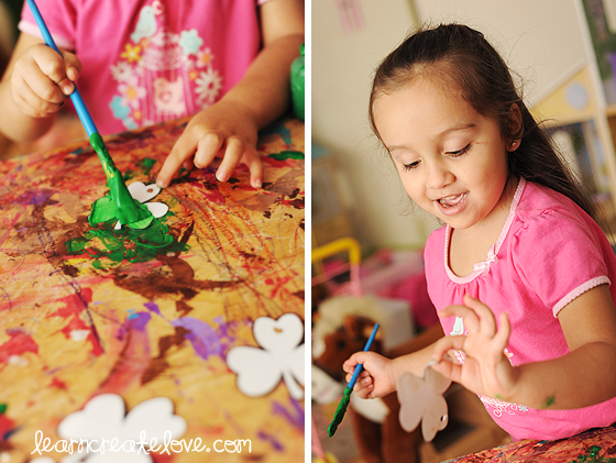 Painting the shamrocks!