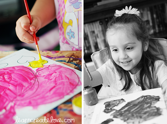 Painting, her favorite activity!