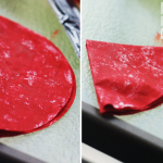Once dry, stack the two coffee filters on top of each other and fold in half. Fold in half again.