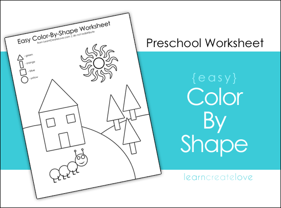 Color By Shapes Printable Learncreatelove