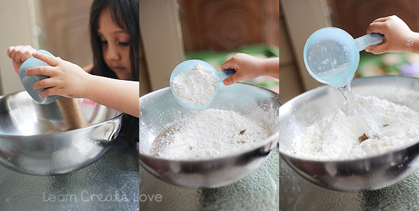The making of the moon sand.