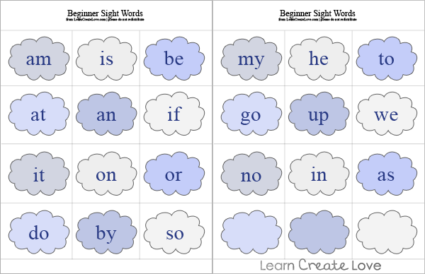 Sight Words worksheets sight Beginner word  uk Letter