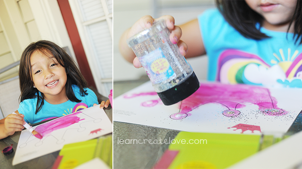 Lorelai decorating her princess crown