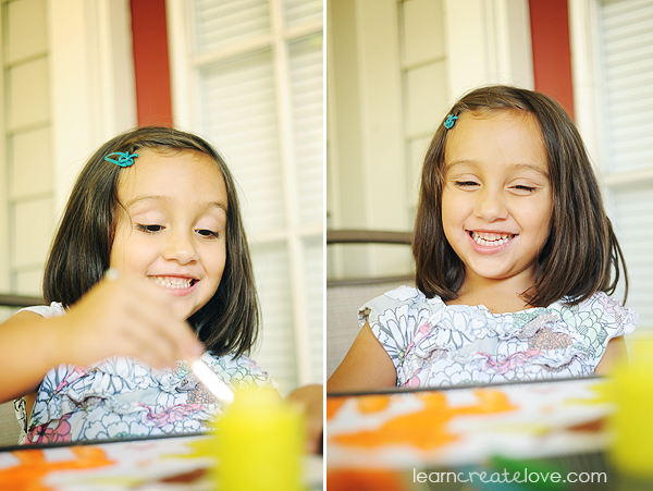 Lorelai having fun crafting outside