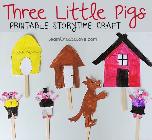 Printable Storytime Craft Three Little Pigs