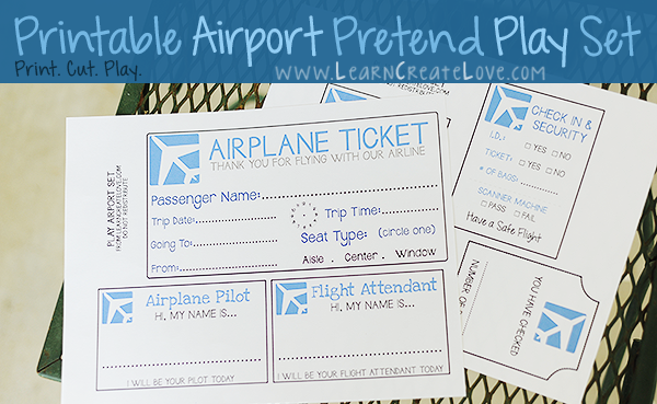 Printable Pretend Play Set Airport Learncreatelove