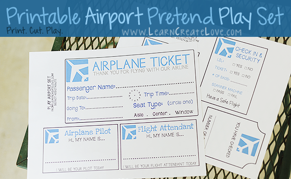 Free Airport Dramatic Play Printables