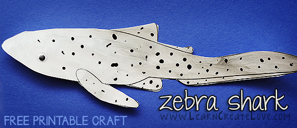 Zebra Shark Printable Craft | LearnCreateLove