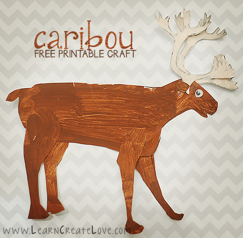 Printable Caribou Reindeer Craft | LearnCreateLove