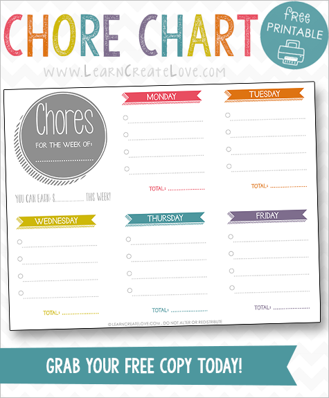Chore Chart For 7 Year Old
