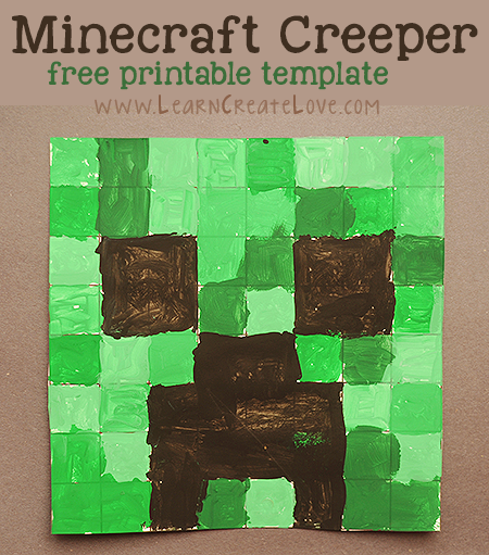 Printable Minecraft Craft Creeper Learncreatelove
