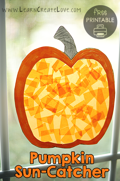 Printable Pumpkin Sun Catcher Craft