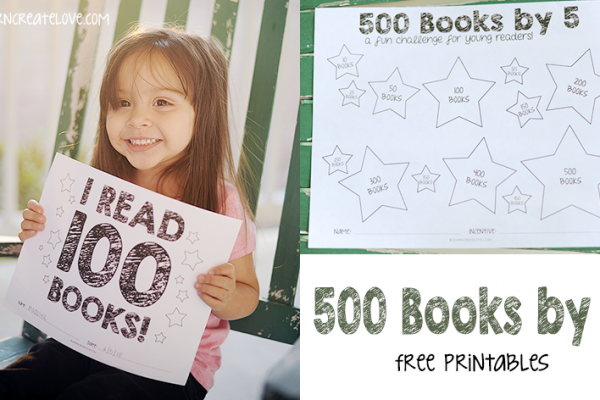 500 Books by 5 Years-Old – Printable Reading Log & Incentives