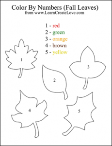 Color By Numbers: Fall Leaves