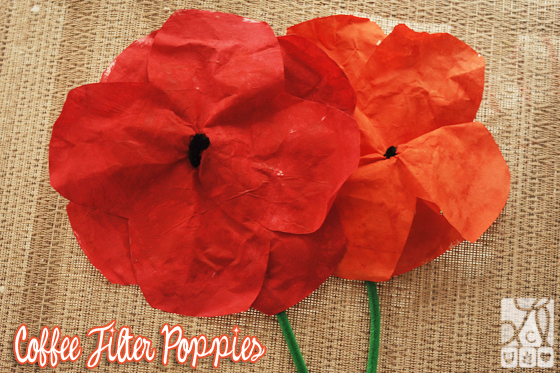 Coffee Filter Poppies Craft
