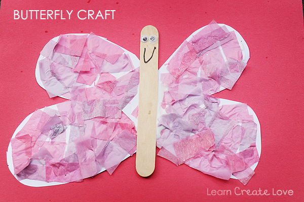 Fun Tissue Paper Butterfly Craft for Kids - Glue Sticks and Gumdrops