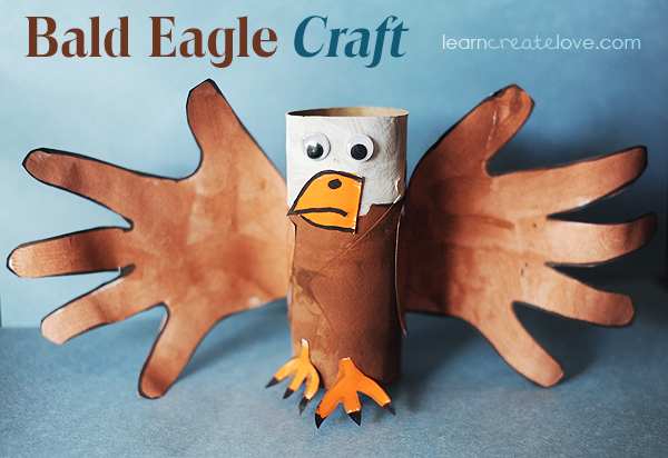 Paper Roll & Handprint Bald Eagle Craft