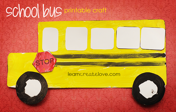 Printable School Bus Craft