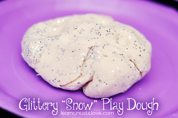 Glittery "Snow" Play Dough
