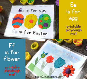 Printable Playdough Mats: E & F