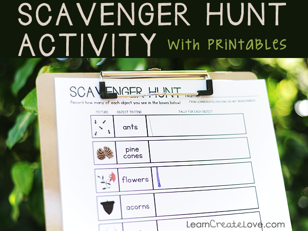Scavenger Hunt Activity with Printable