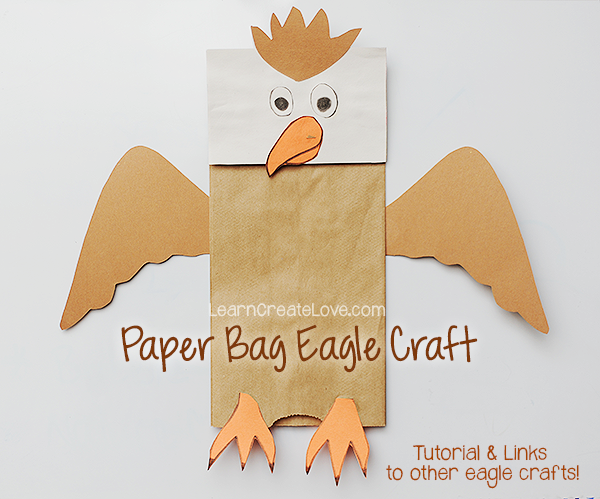 Paper Bag Craft: Eagle Puppet