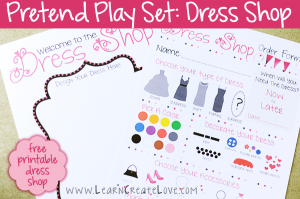 Printable Pretend Play Set: Dress Shop