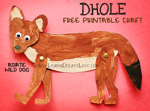 Asiatic Wild Dog (Dhole) Printable Craft