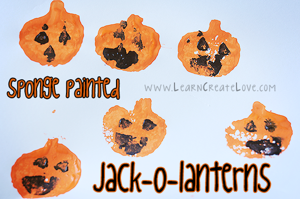 Sponge Painted Jack-o-Lanterns