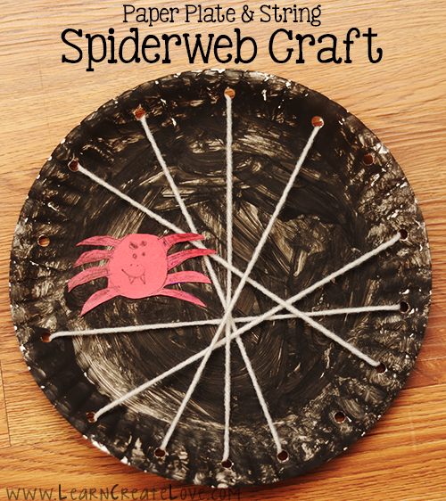 Paper Plate and String Spiderweb Craft
