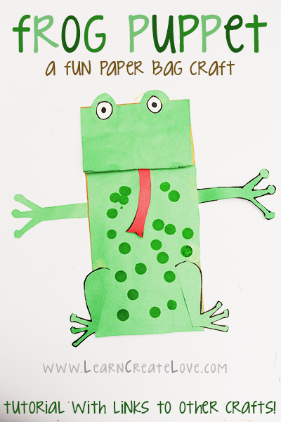 Paper Bag Frog Puppet