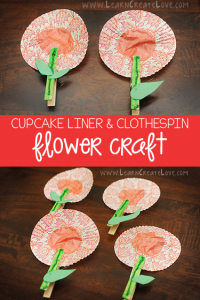 Clothespin and Cupcake Liner Flower Craft