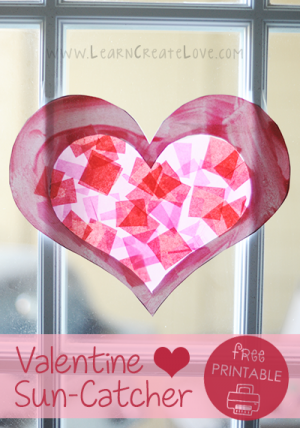 Valentine’s Heart Sun-Catcher Craft