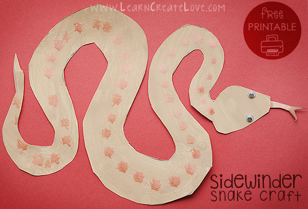 Sidewinder Rattlesnake Printable Craft