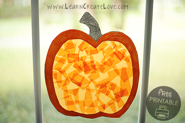 Printable Pumpkin Sun-Catcher Craft