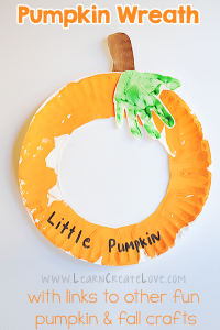 Paper Plate Pumpkin Wreath