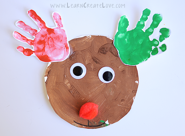 Paper Plate & Handprint Reindeer Craft