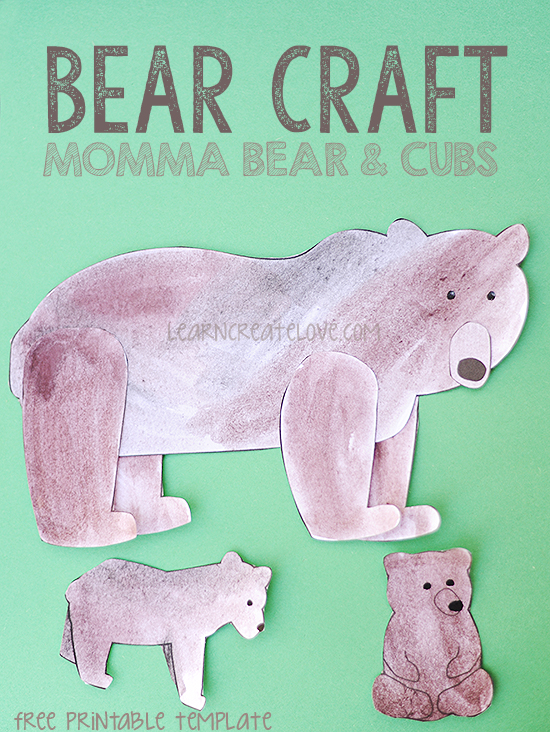 Bear Family Printable Craft