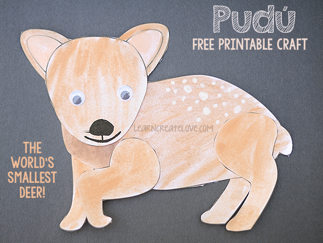 Pudu Deer Printable Craft