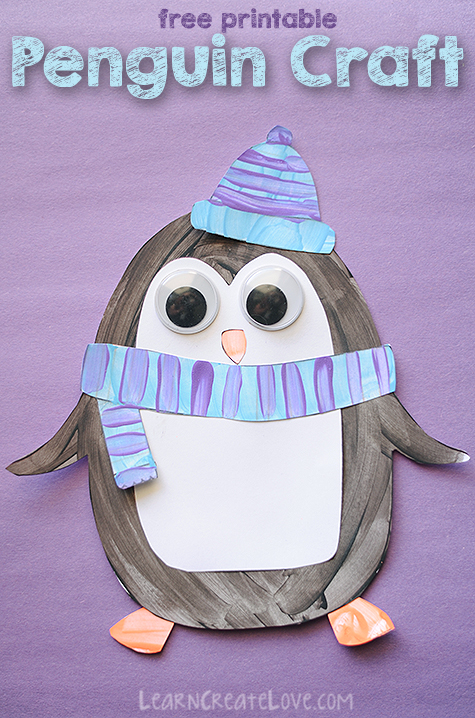 Cozy Penguin Printable Craft