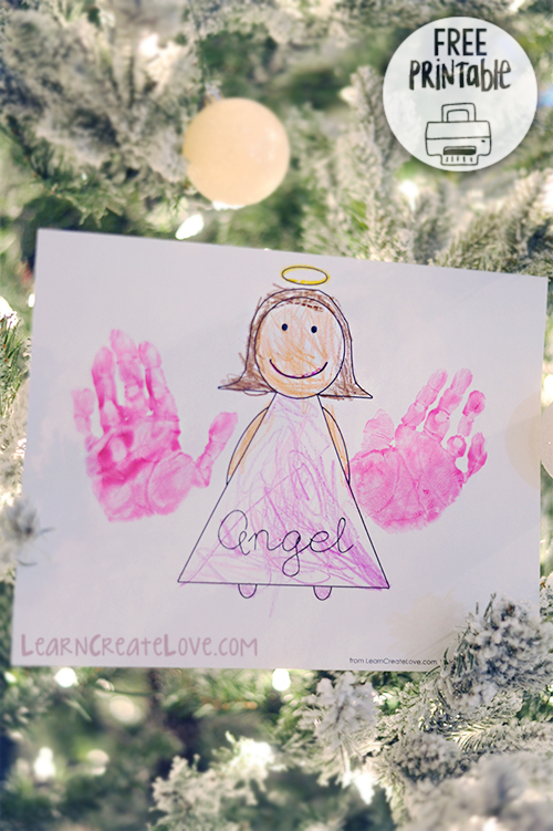 Handprint Angel Craft with Printable Template