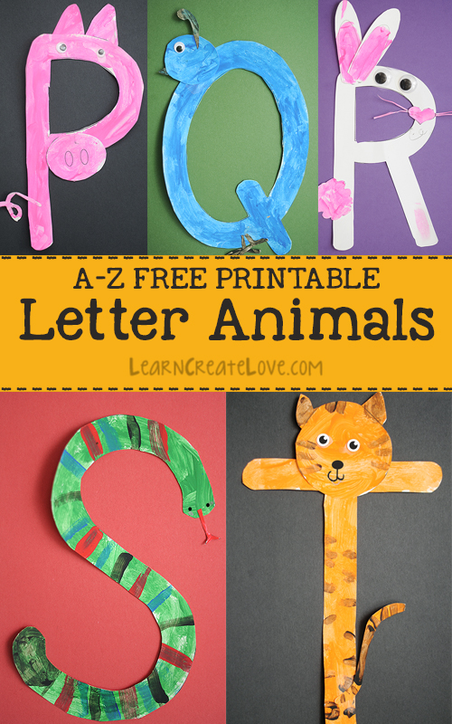 Printable Letter Animals: P-T