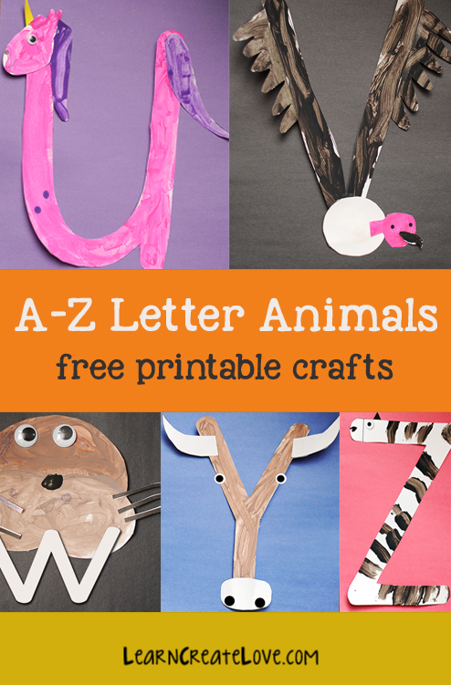 Printable Letter Animals: U-Z
