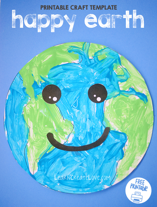 Happy Earth: Printable Earth Day Craft